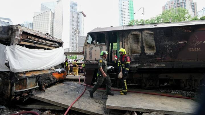 At least 8 killed, over 20 injured as freight train crashes into bus in Bangkok | Video At least 8 killed, over 20 injured as freight train crashes into bus in Bangkok | Video