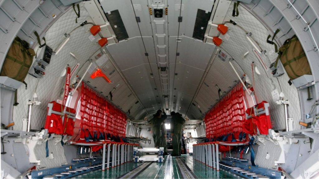 A view of the interior of a Casa C-295 airplane at the Catam airport in Bogota June 11, 2008. File Image/Reuters