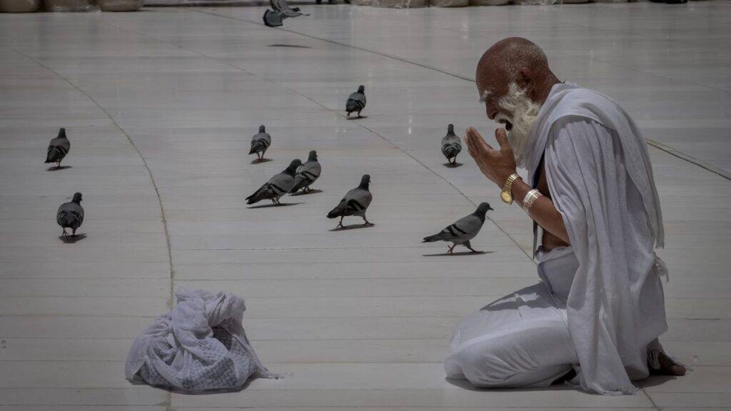 A Muslim pilgrim prays in front of the Kaaba, Islam's holiest site in the holy city of Mecca during the annual hajj pilgrimage, Saudi Arabia, May 24, 2026. File Image/AP