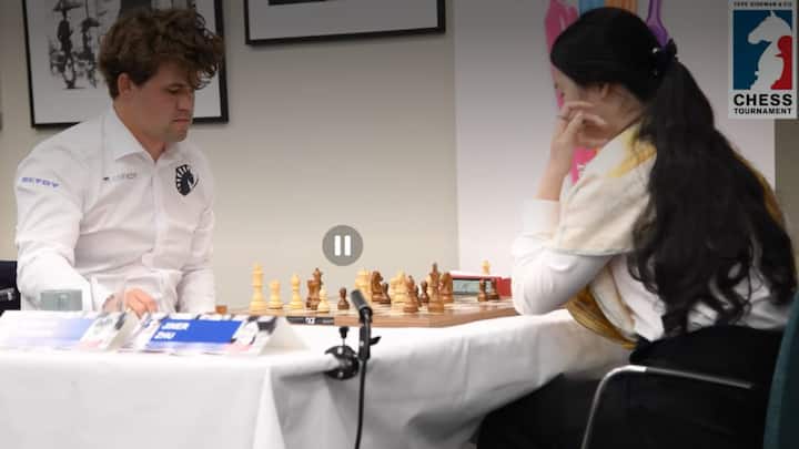 Magnus Carlsen feels ‘really lucky to survive’ against Zhu Jiner in rare Classical clash