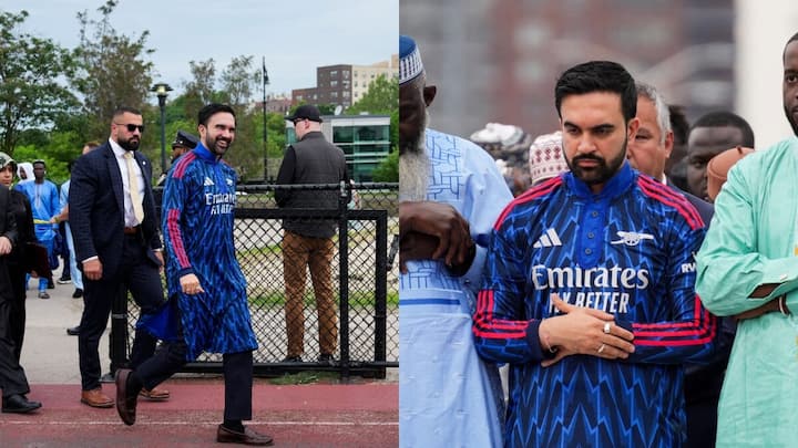 NYC mayor Zohran Mamdani sports Arsenal-themed Kurta for Eid prayers in New York | Watch