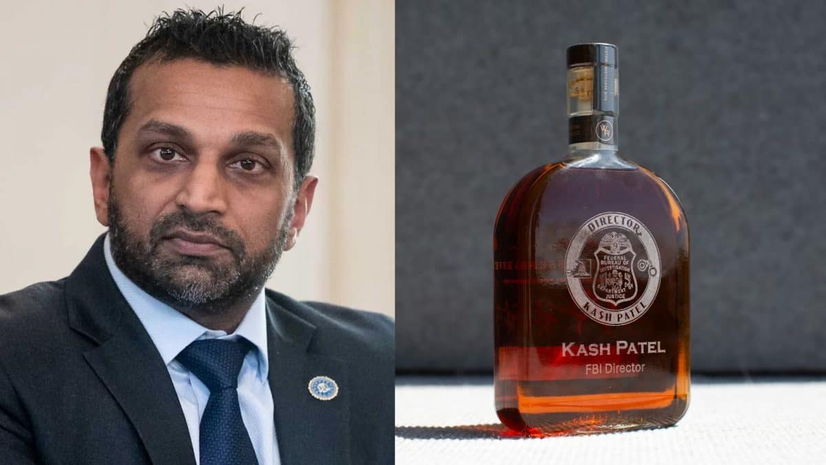 'Ka$h' on the rocks: FBI Director Patel hands out personalised bourbon bottles to staff