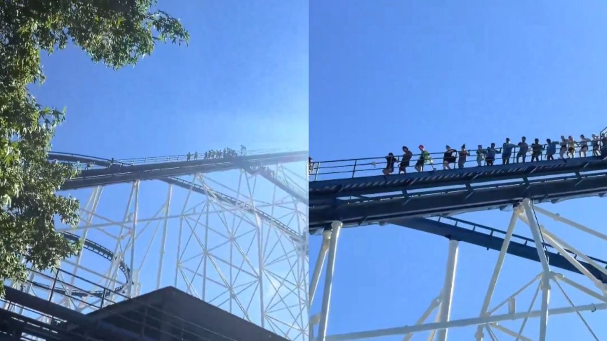 Texas rollercoaster stalls mid-air after blackout, riders climb down ...