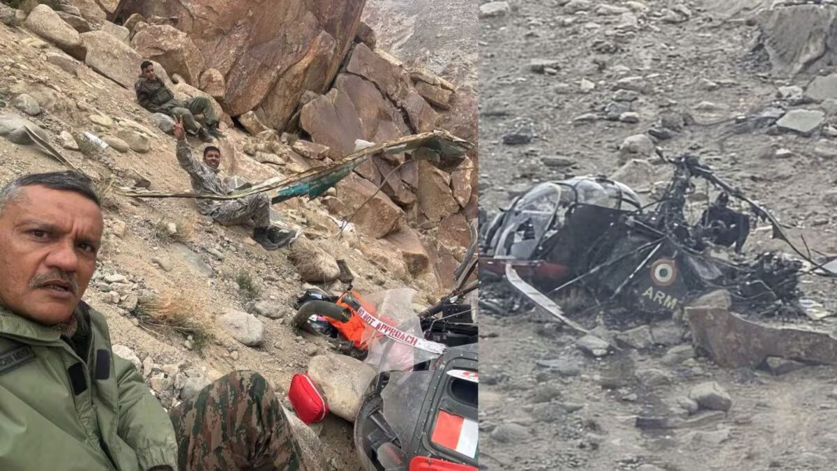 Indian Army Cheetah Helicopter Crashes in Ladakh