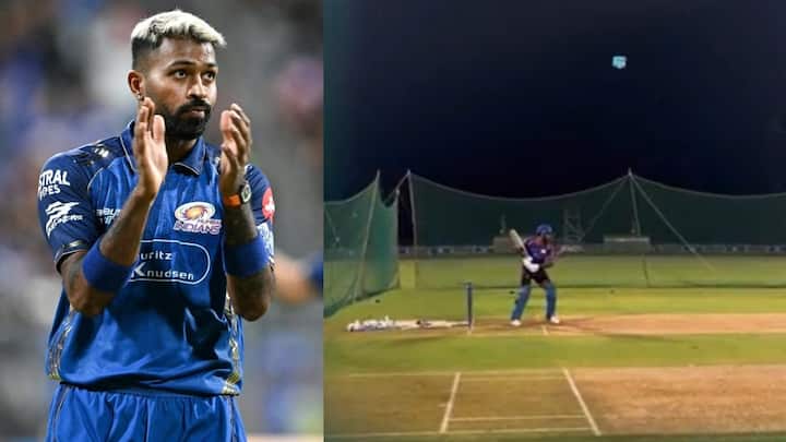 Hardik Pandya indulges in late-night batting session amid continued absence from Mumbai Indians squad Hardik Pandya indulges in late-night batting session amid continued absence from Mumbai Indians squad