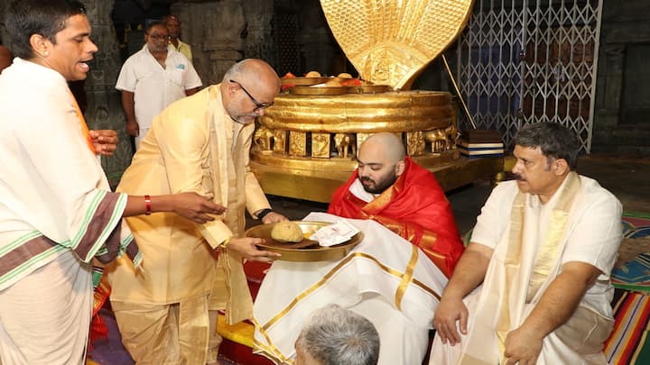 Anant Ambani visits Tirumala temple, offers his hair at Lord's feet