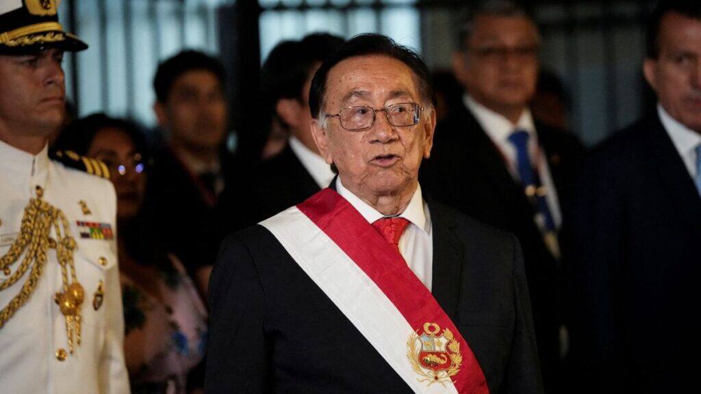 Jose Balcazar leaves the Faustino Sanchez Carrion building after he was elected as interim president, in Lima, Peru, February 18, 2026. File Image/Reuters