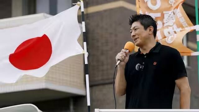 Sohei Kamiya, a 47-year-old former supermarket manager and English teacher, has been labelled the “Japanese Trump” for his populist rhetoric. AP