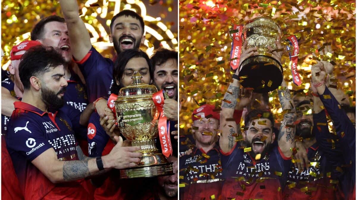 Virat Kohli hoists IPL trophy with wild roar as RCB ferociously ...