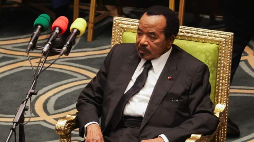 Cameroon's President Paul Biya, the world's oldest ruler at 92, attends the swearing-in for his eighth term at the Cameroon National Assembly Building in Yaounde, Cameroon, November 6, 2025. File Image/Reuters