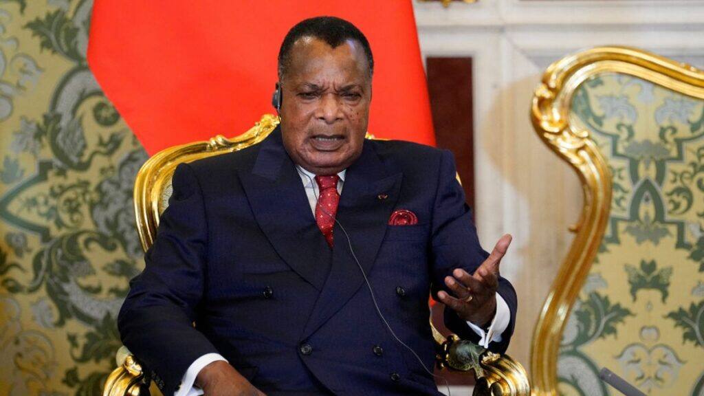 President of Congo Republic Denis Sassou Nguesso attends a meeting with Russian President Vladimir Putin at the Grand Kremlin Palace in Moscow, Russia, April 29, 2026. File Image/Pool via Reuters