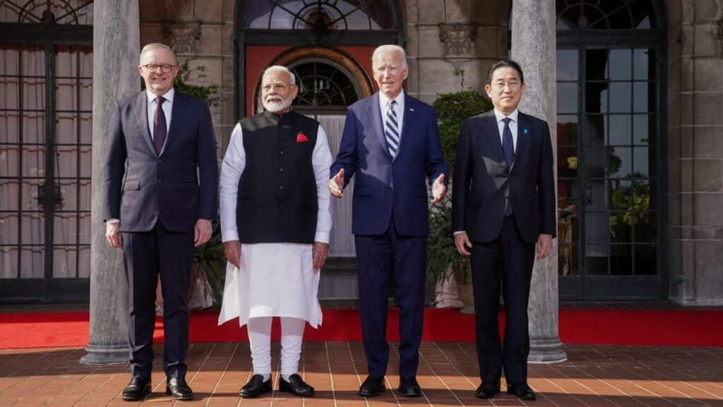 US President Joe Biden, Japan's Prime Minister Fumio Kishida, Australia's Prime Minister Anthony Albanese and India's Prime Minister Narendra Modi take part in a Quad leaders summit family photo in Claymont, Delaware, US, September 21, 2024. File Image/Reuters