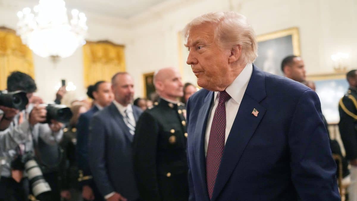 US President Donald Trump departs the Medal of Honor ceremony at the White House in Washington, DC, US, June 18, 2026. File Image/Reuters