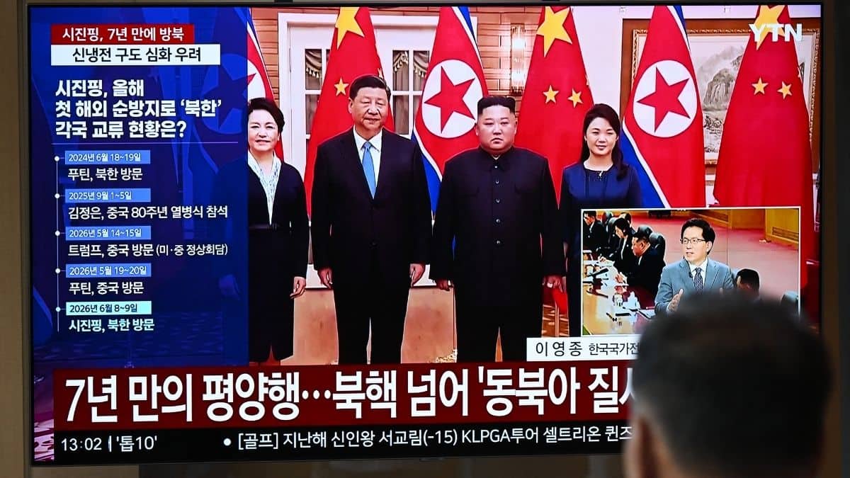 Watch: Xi Jinping arrives in Pyongyang for first North Korea