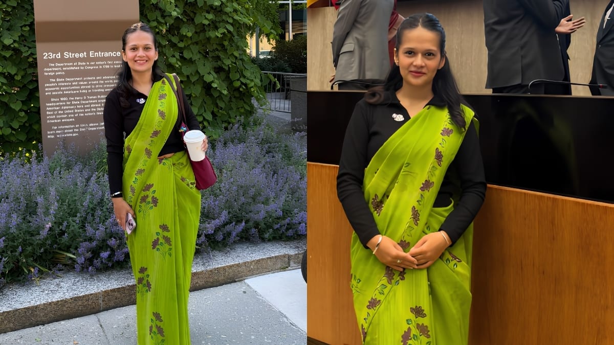 Indian founder wears her late grandmother's saree 