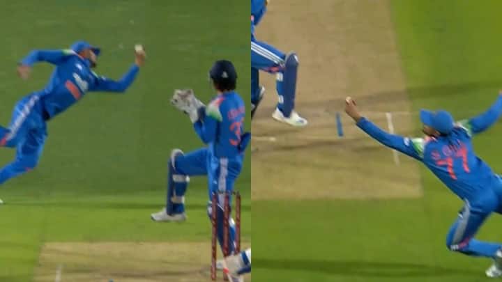 Gill takes spectacular one-handed stunner as India restrict Afghanistan to 194 despite Gurbaz onslaught: Watch