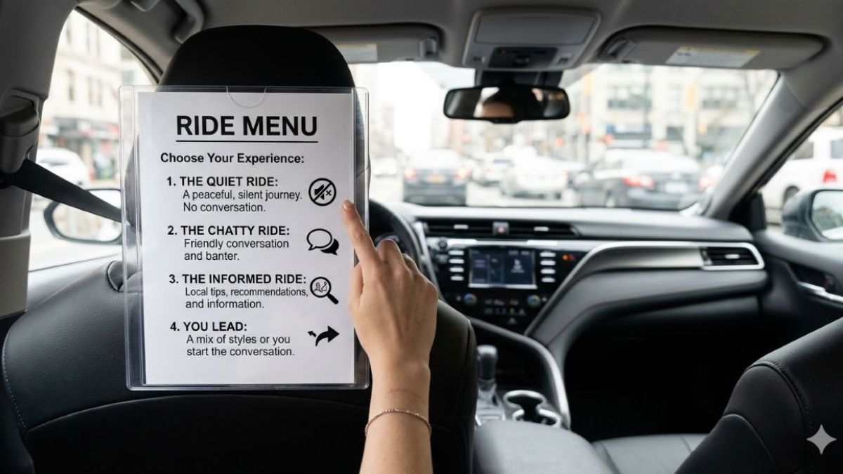 Uber driver’s ‘ride menu’ goes viral for letting passengers choose how much they want to talk