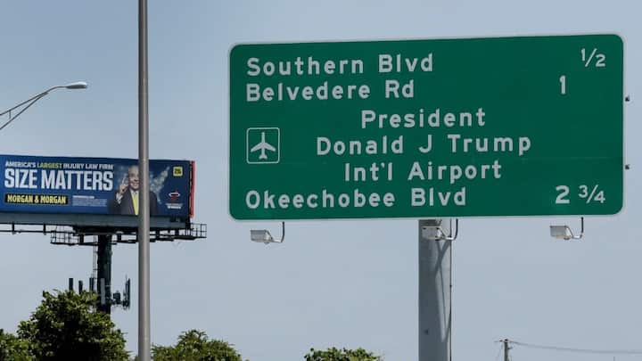 Palm Beach airport officially renamed after Trump, begins phased transition from PBI to DJT