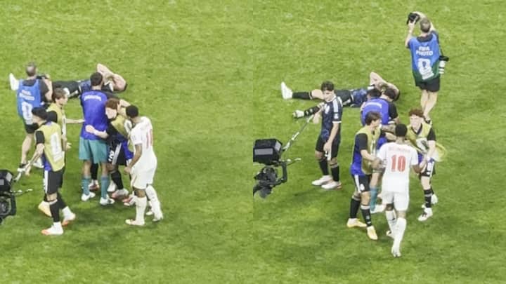 Jude Bellingham hits Valentin Barco in heated exchange after Argentina's victory over England | WATCH