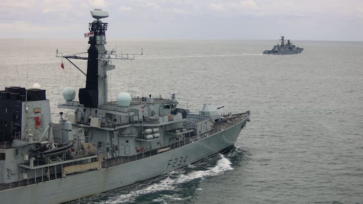Russian warship carries out live-fire drills 46 miles off UK coast, says Ministry of Defence Russian warship carries out live-fire drills 46 miles off UK coast, says Ministry of Defence