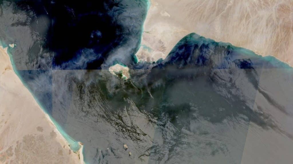 A satellite imagery shows Bab el Mandeb Strait, a key shipping waterway and the gateway to the Red Sea, in this handout picture dated July 12, 2026. File Image/ Nasa Worldview via Reuters