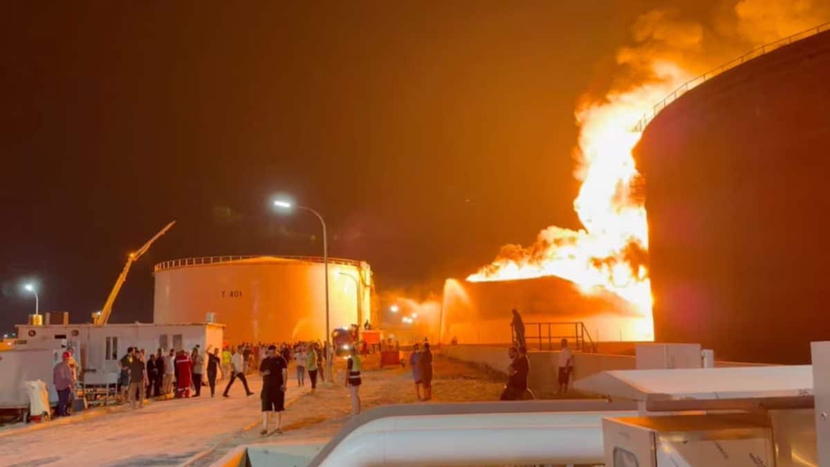 Libya declares maximum emergency after drone strike destroys fuel tank | Watch
