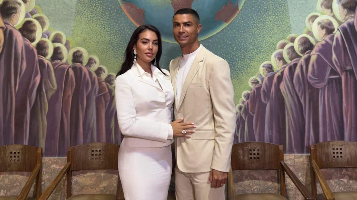 Photo: firstpost.com Cristiano Ronaldo, Georgina Rodríguez wear Gucci for wedding; first photos revealed