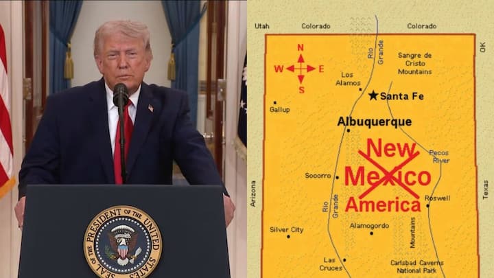 Another renaming? Trump crosses out 'Mexico' on New Mexico state map ...