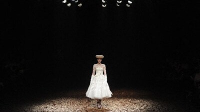 A model presents a creation during the McQ Alexander McQueen London 2012 Autumn/Winter collection show at London Fashion Week. File photo: AFP