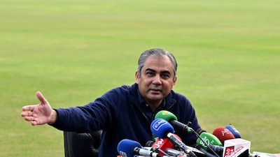 Mohsin Naqvi will not attend the men's cricket gold medal match between India and Pakistan at the 2026 Asian Games. Image: AFP 