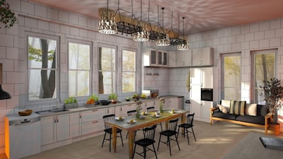 A bright kitchen combines generous windows, practical storage and a relaxed family dining area. (Photos: Pixabay)