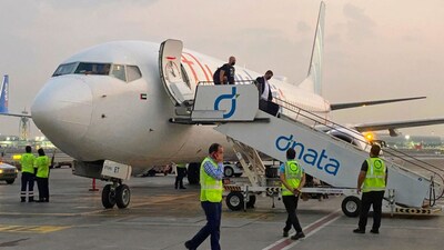 Israeli tourists leave a FlyDubai plane which departed from Ben-Gurion International Airport in Tel Aviv and landed in Dubai, United Arab Emirates, on November 8, 2020. (Representational Photo, Credit: Malak Harb/AP)