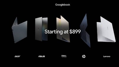 Googlebook Launches with 5 Flagship Android Laptops from Acer, Asus, Dell, HP, Lenovo