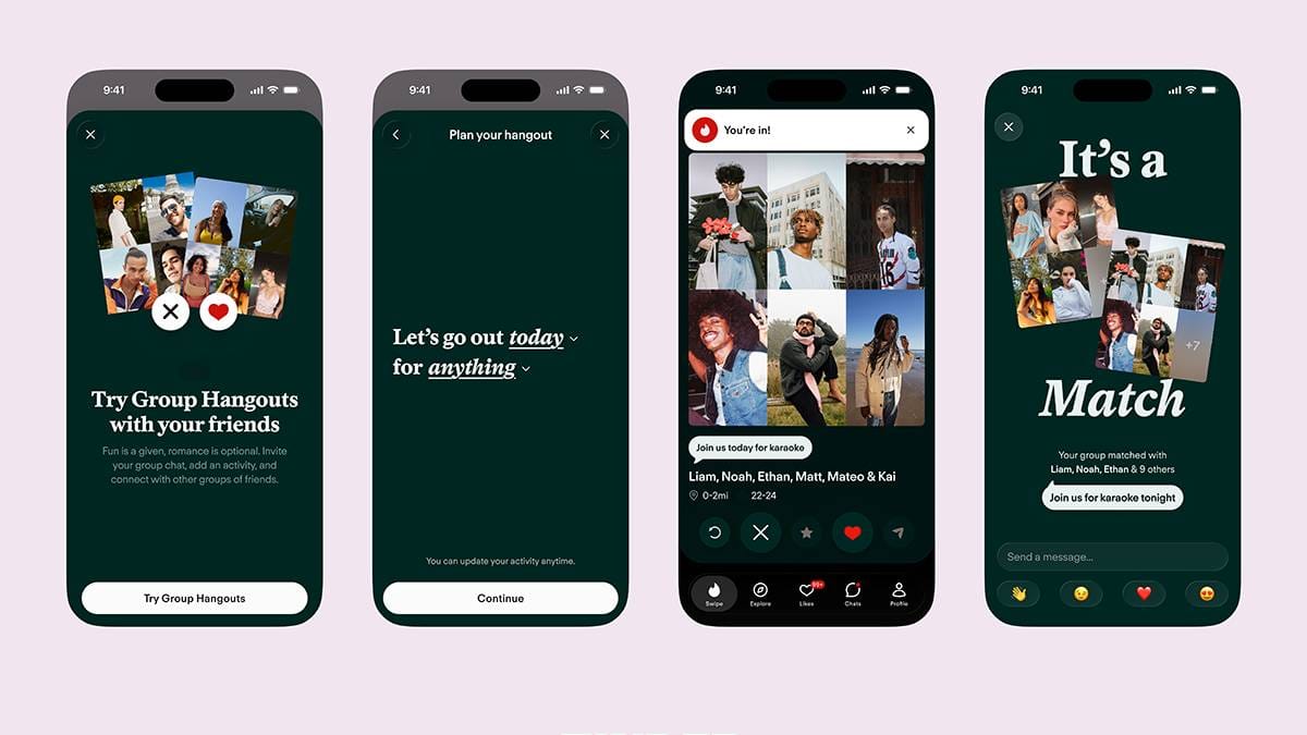 Tinder Expands Social Dating With New Group Hangouts Feature