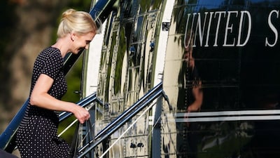 US President Donald Trump's executive assistant Natalie Harp boards the Marine One helicopter to depart for travel with Trump to North Carolina from the Ellipse, near the White House in Washington, DC, US, September 16, 2026. File Image/Reuters