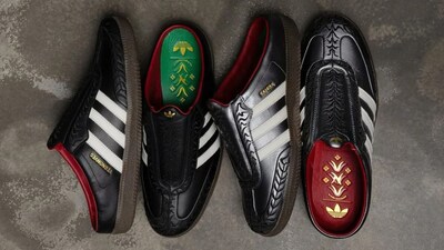 Adidas Originals x VegNonVeg Samba Mule, a jutti-inspired reinterpretation of the classic Samba. Photo: @thestartupindia, Instagram