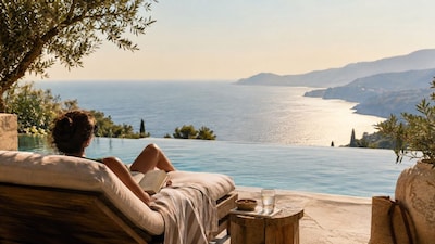 A person prioritising relaxation over sight seeing. Photo: AI generated
