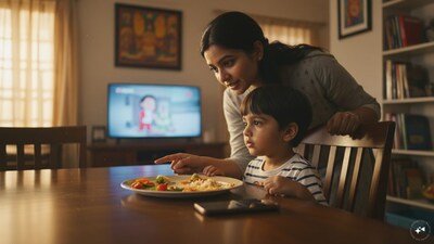 Doctors explain how watching the screen while eating is altering children's eating habits. (Representative image/AI-generated)