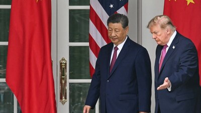 China's President Xi Jinping and US President Donald Trump in the Rose Garden of the White House in Washington, DC during the latter's State visit to the US. The US president pulled out all the stops to welcome his Chinese counterpart. AFP