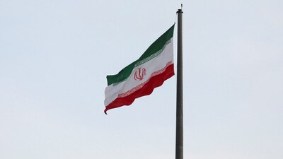An Iranian flag flutters in a park in Tehran, Iran. Photo: Reuters