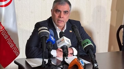 Iranian Oil Minister Mohsen Paknejad makes a statement following a signing ceremony attended by Russian Energy Minister Sergei Tsivilev in Moscow, Russia, April 25, 2025. File Image: Reuters