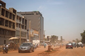 A general view shows traffic moving along a main road in Mali. (AFP/File)
