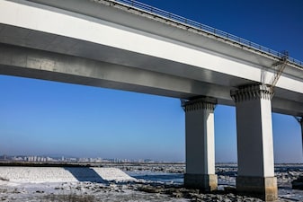 In this photo taken on January 11, 2018, the New Yalu River vehicle bridge is seen over the Yalu river between the North Korean town of Sinuiju and Dandong in China's northeast Liaoning province. (AFP)