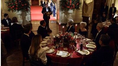 US President Donald Trump delivers remarks during the state dinner for Chinese President Xi Jinping at the White House in Washington, D.C., US, September 24, 2026. File image/Reuters