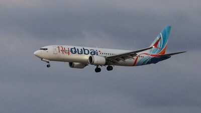 A plane, carrying passengers who were on the flydubai aircraft bound for Israel from the United Arab Emirates, which was diverted to Saudi Arabia following an emergency signal, arrives at the Ben Gurion International Airport, in Lod, near Tel Aviv, Israel. Reuters
