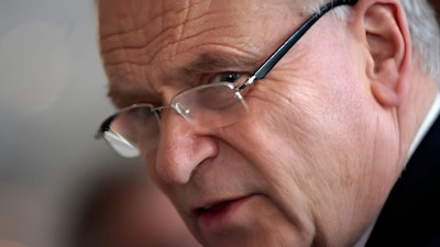 Jeffrey Archer at his book launch in 2008. File photo: AFP