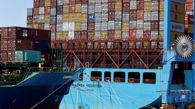 Cargo containers are stacked on ships at Haifa Port, which is to be sold to India. Representative Image / Reuters