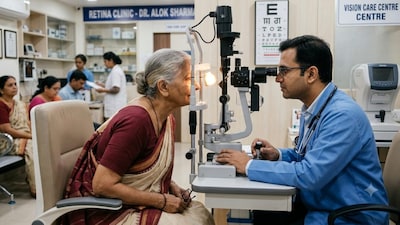 Ophthalmologist lists 5 warning signs about eye health that seniors should not dismiss at old age problem. (Representative Image/AI-generated)
