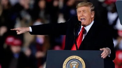 US President Donald Trump speaks at a campaign rally. File image-AP 