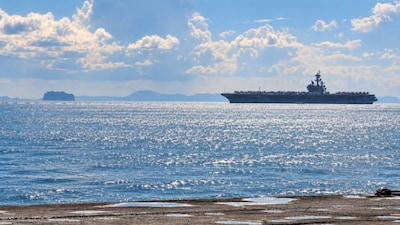 The USS George H.W. Bush aircraft carrier arrives in Thailand after months of operations in West Asia. (Image/X)